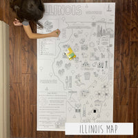 Thumbnail for Illinois State Map Coloring Sheet