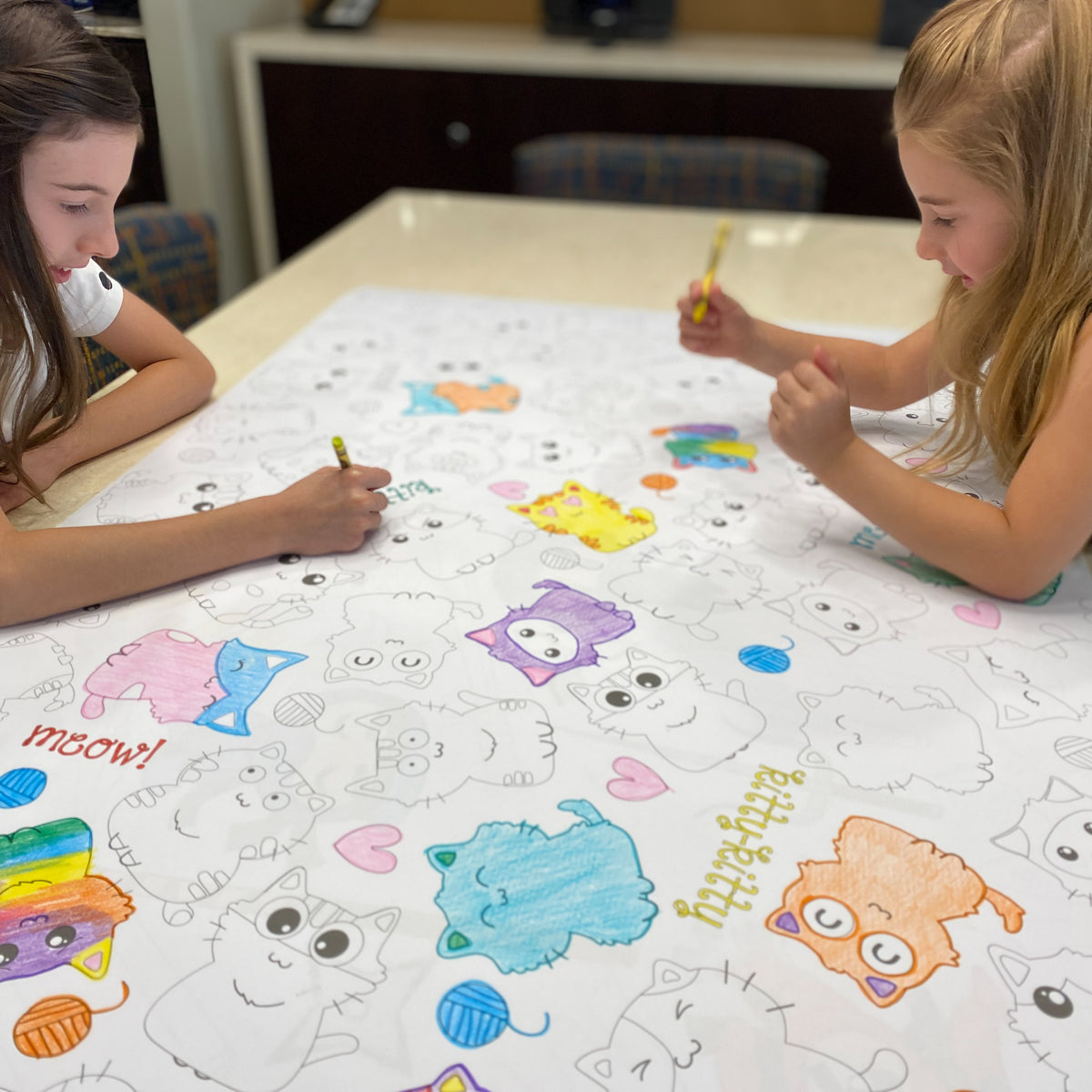 Kittens Table Size Coloring Sheet