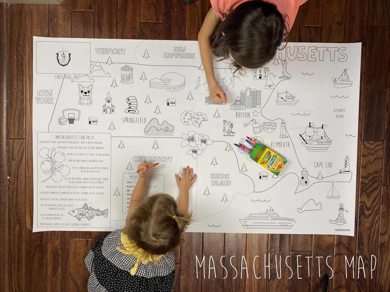Massachusetts State Map Coloring Sheet