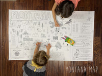 Thumbnail for Montana State Map Table Size Coloring Sheet