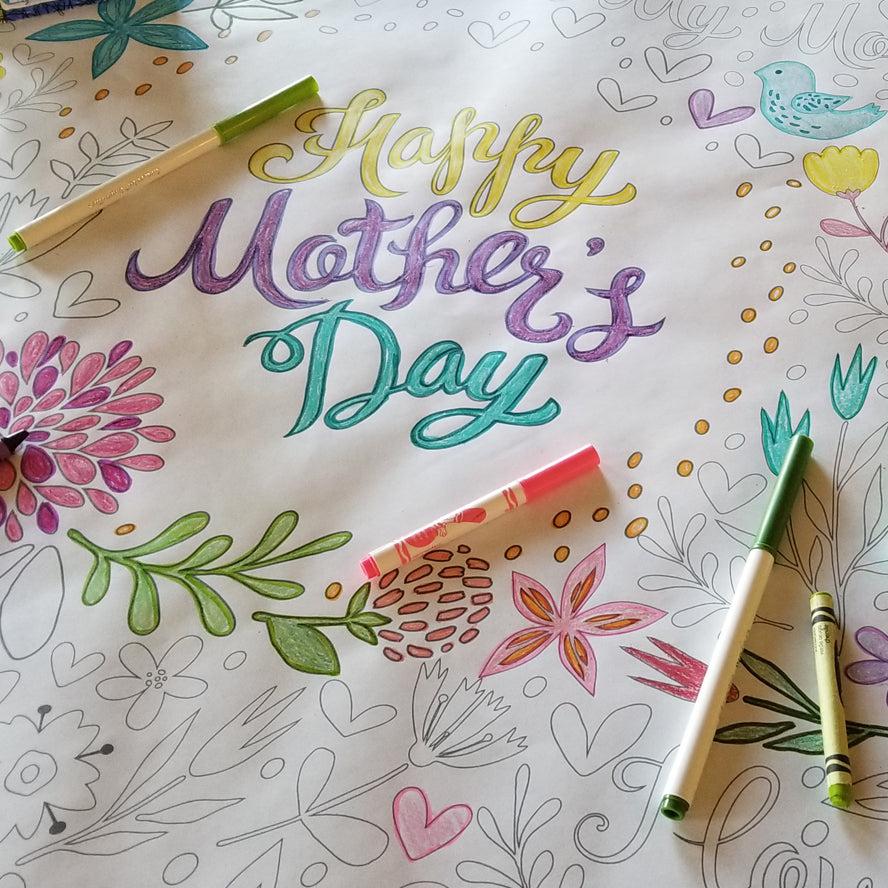 Mothers Day Table Size Coloring Sheet
