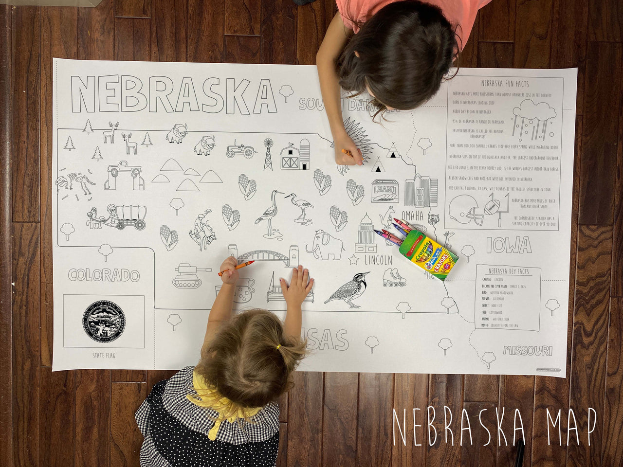 Nebraska Coloring Map