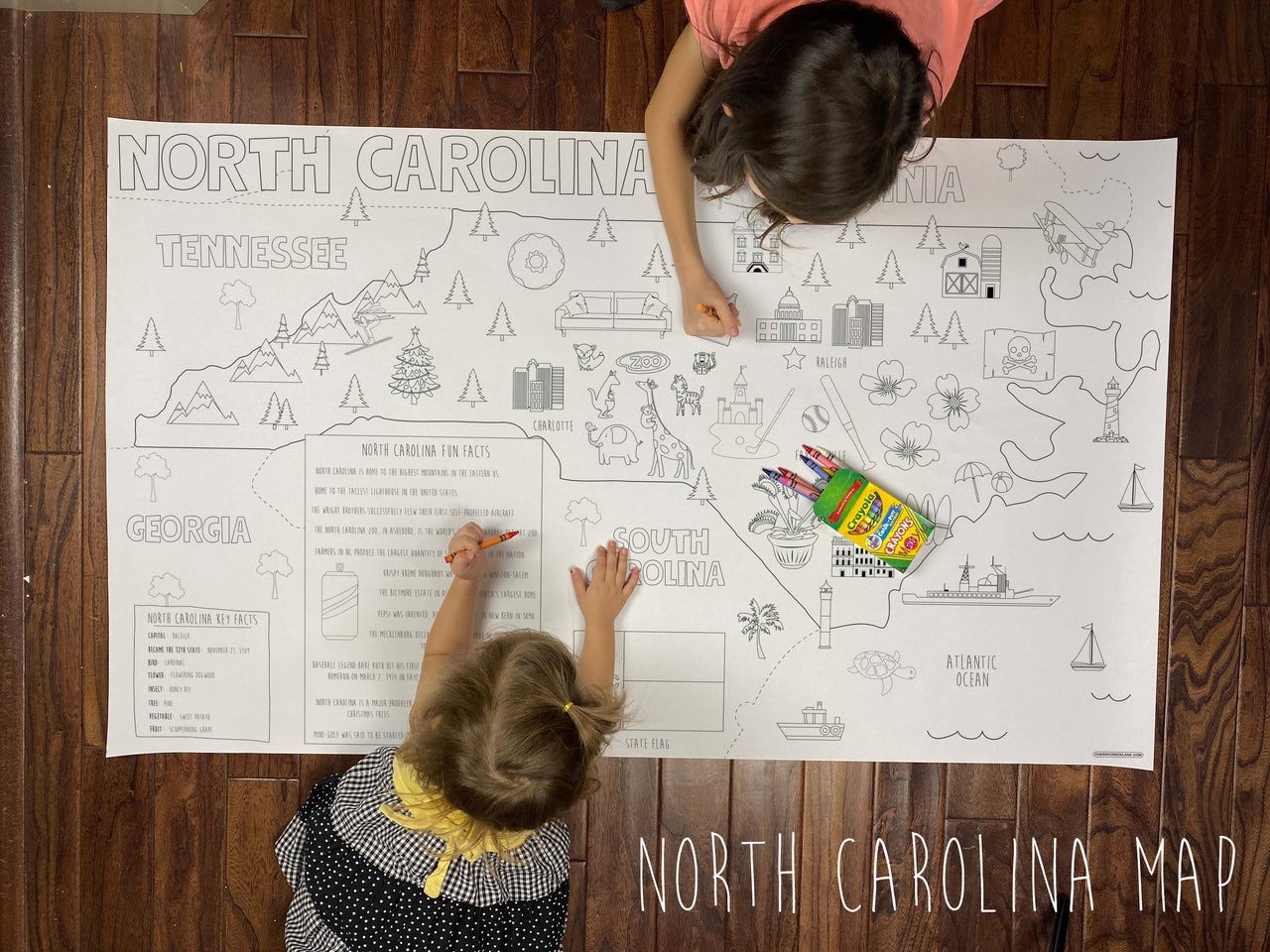 North Carolina Coloring Map