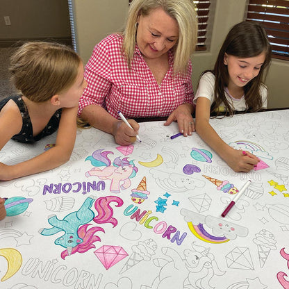 Unicorn giant table size coloring sheet