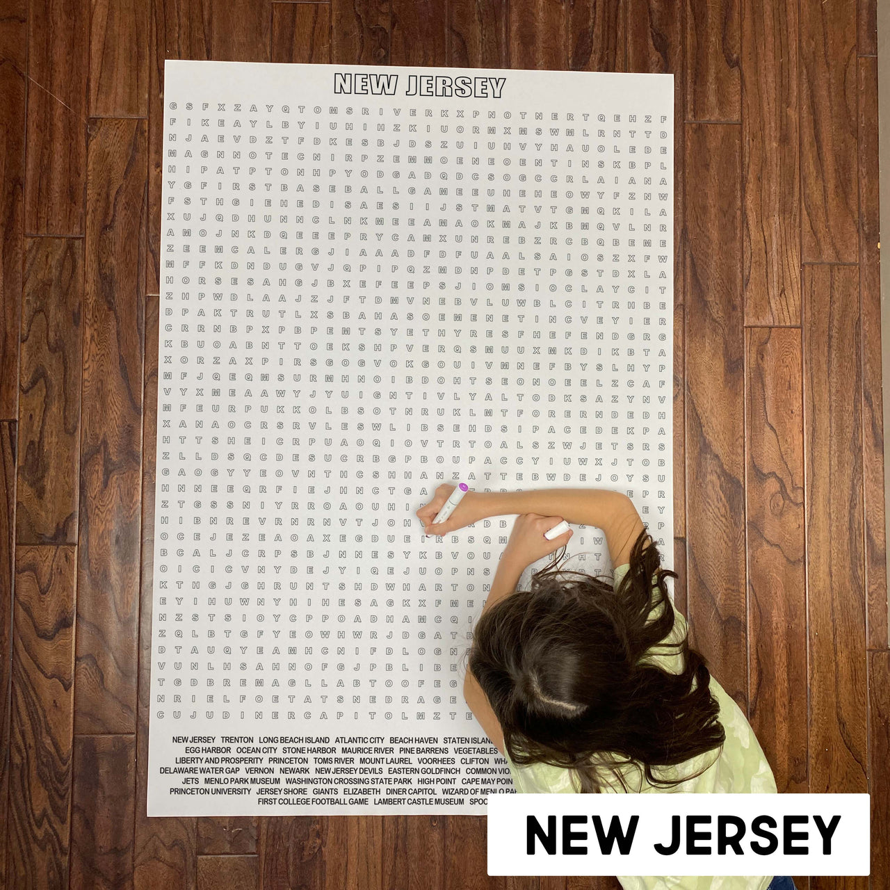 New Jersey State Giant Word Search Puzzle