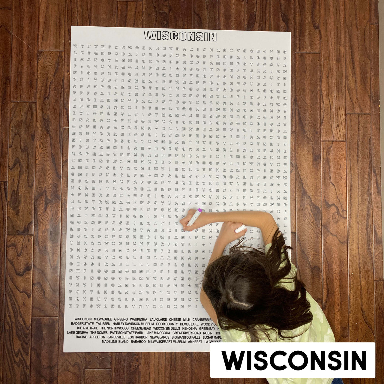 Wisconsin State Giant Word Search Puzzle
