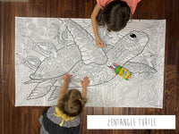 Thumbnail for Zentangle Turtle  Huge Coloring Sheet